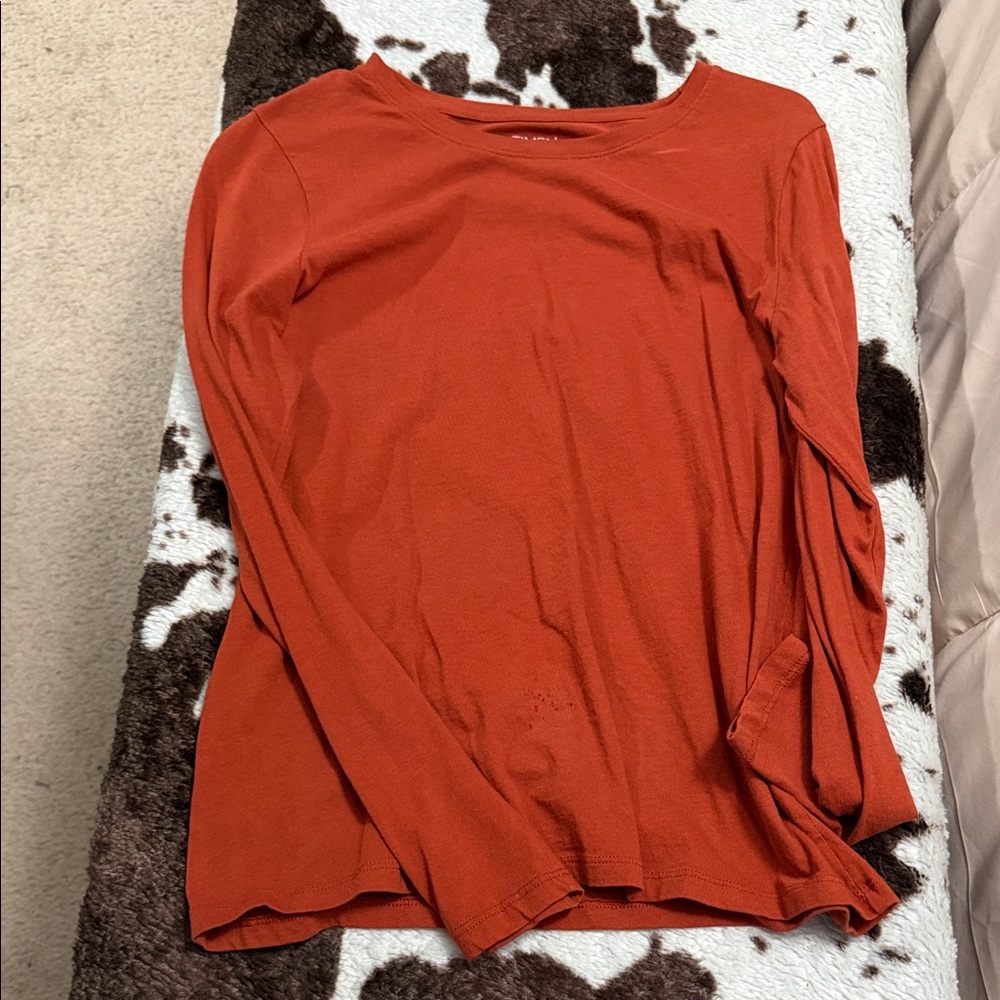 Time and Tru Women's Rust Long Sleeve Top